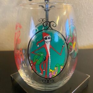 NWT Nightmare Before Christmas 25th anniversary stemless glass goblet